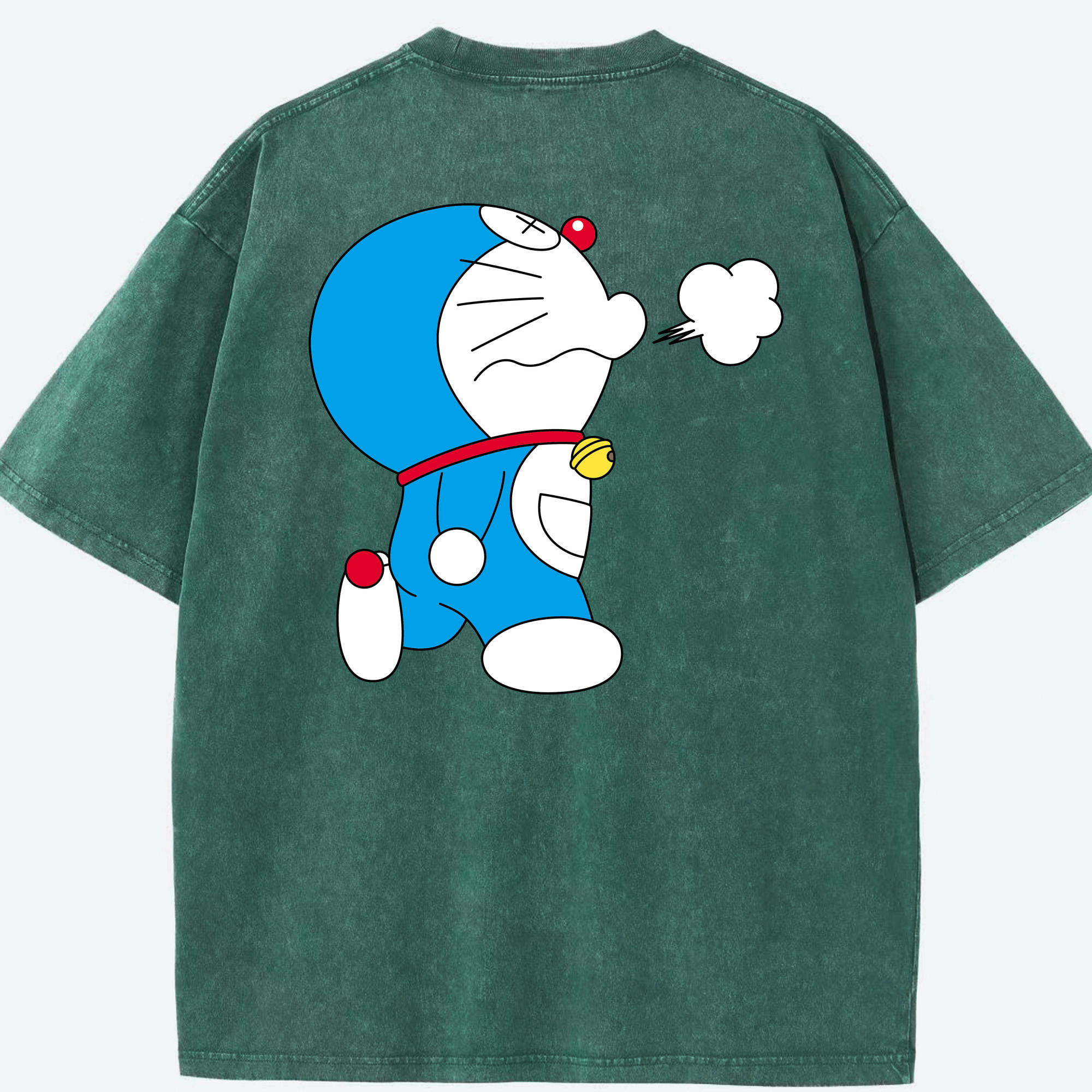 （画像用） ドラえもん Doraemon 綿100% ヴィンテージ風 半袖Tシャツ（背面プリント）